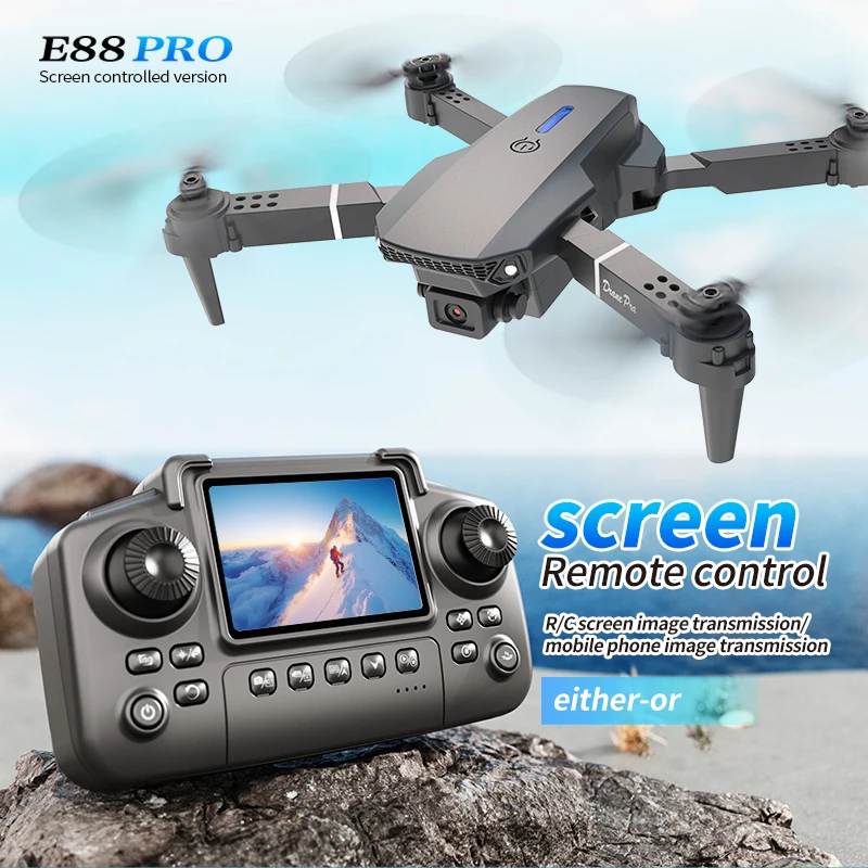 Drone Rc Helicopter With Camera - Professional E88 PRO Drone with screen