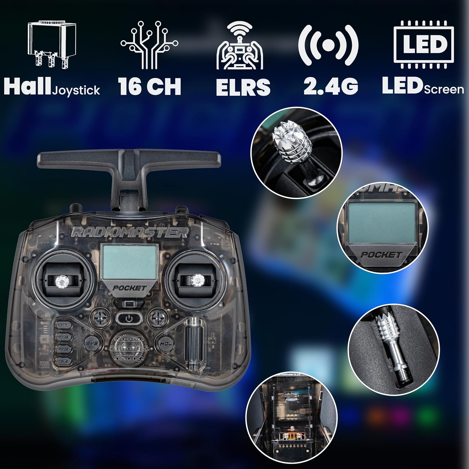 RadioMaster POCKET P16 2.4G Ra - огляд і ціна Joystick Rc Drone